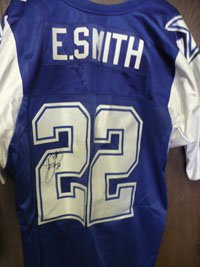 Signed Smith, Emmitt Authentic Dallas Cowboys Jersey (Apex 75th Anniversary Patch)