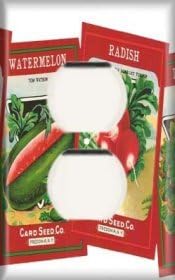 Single Duplex Outlet Cover OVERSIZE - Radish / Watermelon Seed Packets