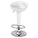 Metallic White Scooper Adjustable Bar or Counter Stool