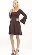 The Olian Flare Sleeve Ponte Knit Empire Dress