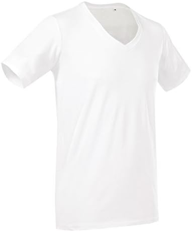 Stars By Stedman Mens Dean Deep V Neck Short Sleeve T-Shirt (L) (White)