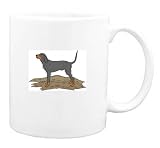 Mug with coonhound, hound, dog, tan, black, canine