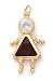 14k 7mm Girl January Birthstone CZ Pendant