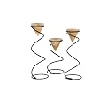 Onyx Twist Candleholders - (Set of 3)