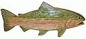 Trout Fish for Shelf or Mantle (Carved-Wood Look) 11"