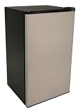 Haier HSA04WNCBPG Compact 3-8/9-Cubic-Foot Refrigerator/Freezer, Black with Silver Door