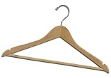 100 NEW Wood/Wooden Beige Pant/Skirt Hangers (Chrome)