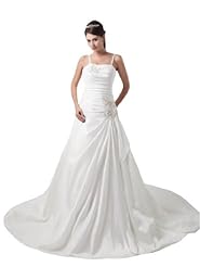 A-line Satin Ruched Beaded   Dress with a Court Train  With Pearls