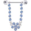Solar Blue Jeweled Petals Of Passion Dangle Nipple Shield