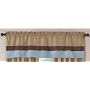Jacaranda Collection Blue, Camel & Chocolate Micro Suede Curtains Striped Window Valance