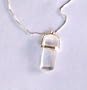 Tabular Faceted Clear Quartz and Sterling Silver Pendant