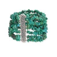 .925 Silver &Turquoise 5-Strand Stretch Bracelet- 7"