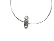 Sterling Silver Dia Colored CZ April Birthstone Pendant with Snake Chain