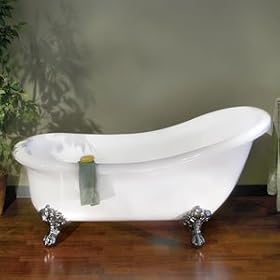 59" Acrylic Slipper Tub (Imperial White Feet / With 7" Rim Holes)