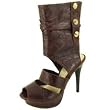 Qupid Issac Brown Heel Peep Toe Bootie