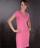 LAT Junior Fine Jersey V-Neck Tee Dress Raspberry