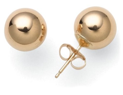 Childrens Toyshop  Jewelry : 14k Yellow Gold 8mm Ball Earrings