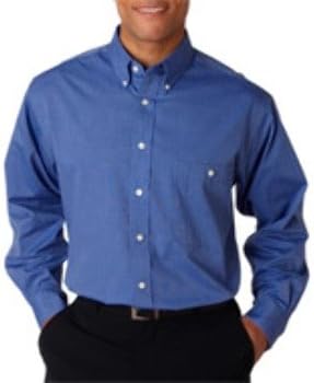 UltraClub® Men's Wrinkle-Free End-on-End Shirt - French Blue - 3XL