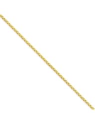 14k Yellow 20in Gold 1.9mm Round D/C Parisian Wheat Necklace Chain