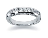 0.74 Channel Set Diamond Wedding band in Platinum