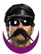 Biker Costume Self-Adhesive Mustache (Mustache only)