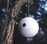 Review The Urban Garden  / white ceramic hanging bird ball - a stylish bird house - 17cm dia