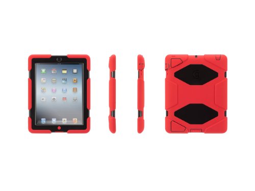 Griffin Survivor Case for Apple iPad 2/new iPad/iPad 4, Red And Black (GB35453)