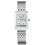Kappa Alpha Theta Women's Mother of Pearl Quad Watch with Diamond Dial & Bracelet