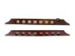 7 Cue 1 Bridge Pool Table Billiard Wall Rack, Mahogany Finish