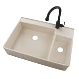 Apron Front Fireclay Undermount Double Bowl Kitchen Sink Finish: White
