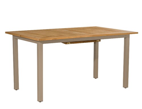 Siena Garden 820984 Ausziehtisch Art, champagner, Teakholzplatte L 140/190 x B 90 x H 73 cm