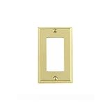 Baldwin 4754.030.CD Classic Square Beveled Edge Single GFCI Switch Plate, Polished Brass - Lacquered