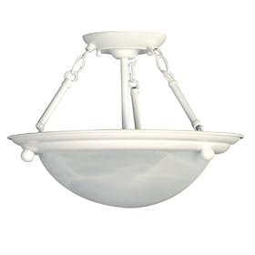 American Fluorescent HS6213W Duomo Semi-Flush, White