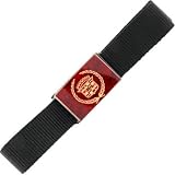 Body Candy - Black RED Marble CADILLAC Plaque Buckle Belt