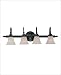 Tools & Hardware : 4 Light Bath Bar - Flat Black Finish : GL772 Glass Sold Separately