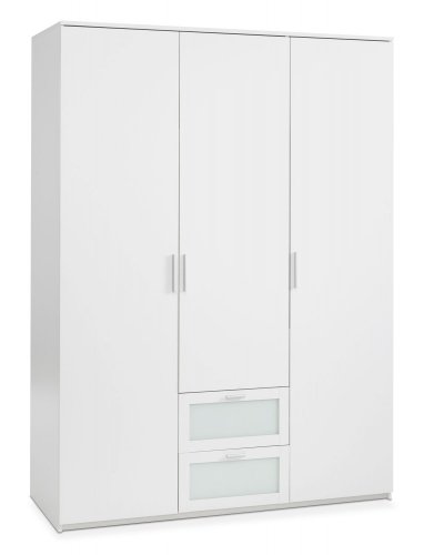 Kleiderschrank weiß mit Schubladen Tesio1