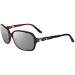 Oakley Obligation Women's Polarized Lifestyle Casual Sunglasses w/ Free B&F Heart Sticker - Black/Red/Grey