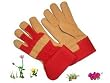 G & F 8201-3 Washable Pigskin Leather Garden Gloves, Thorn-Shield, Rubberized Safety Cuff, Women's M/L, 3-Pair
