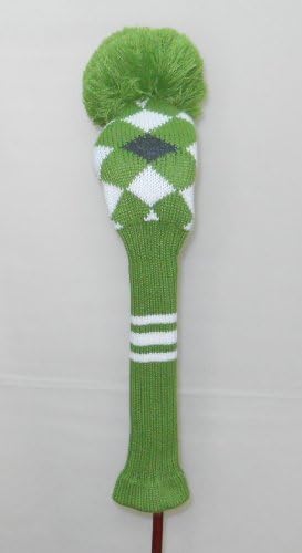 Argyle Style Golf Pom Pom Headcover for Fairway Wood (Green, Fairway Wood)