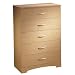 Natural Maple and Chrome 5-Drawer Chest