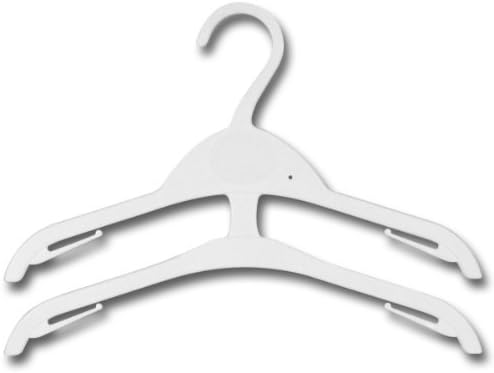 10 White Double Plastic Top Coat Hangers 30Cm - Ideal Size For Baby & Toddler Clothes - Space Saving!