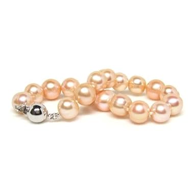 HinsonGayle Naturally Pink 8.5-9.5mm Circl&eacute; Baroque Cultured Pearl Bracelet (Sterling Silver)