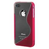 Silikon Welle Schutzhülle für Apple iPhone 4 (4G) 4S - rosa
