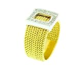 18K yellow and white gold and diamond modern ring