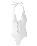 Ring trimmed halter swimsuit