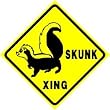 SKUNK CROSSING sign * animal pet zoo novelty