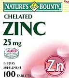 Zinc 25 mg Chelated (Zinc Gluconate),by Nature's