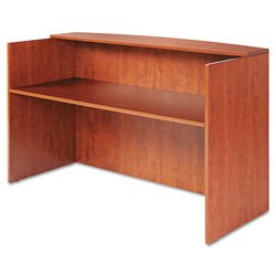 Alera Valencia Series Reception Desk w/Counter, 71w x 35-1/2d x 44-3/4h, Medium Cherry On Sale
