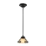 310V8skKP3L. SL160  Barcelona   1 Light Mini Pendant Lighting Fixture   Sierra Black   Antiqued Melon Textured Glass   B6426