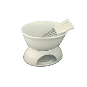 Chasseur Porcelain Chocolate Fondue Set, White, 15 cm